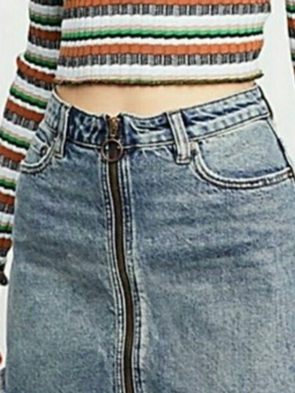 We The Free by Free People Zip It Up mini denim skirt